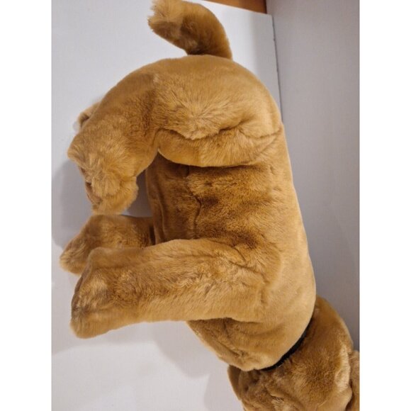 Kellytoy Brown Shar-pei Plush Dog 18" Large W Collar Realistic  Wrinkly Face - Picture 7 of 9